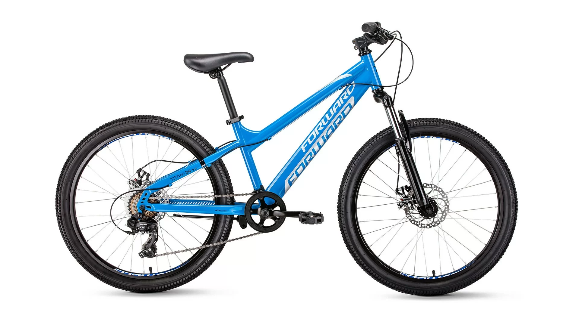 Реальное фото Велосипед Forward Titan 24 2.0 disc (2020) синий RBKW01N46005 от магазина СпортСЕ