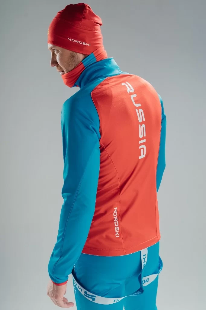Реальное фото Куртка разминочная Nordski Premium Red/Blue NSM443987 от магазина СпортСЕ