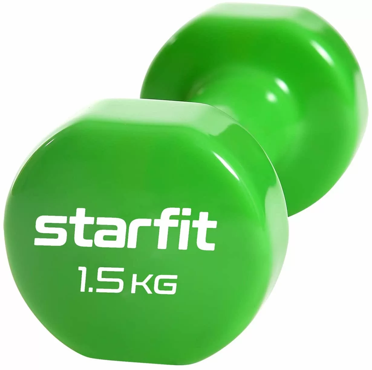 Реальное фото Гантель виниловая 1.5 кг StarFit Core DB-101 зеленый (1 шт) УТ-00018822 от магазина СпортСЕ