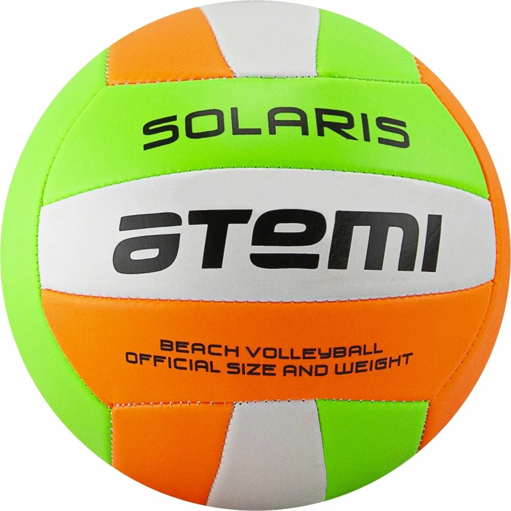 Реальное фото Мяч волейбольный Atemi Solaris PVC foam зел/бел/оранж от магазина СпортСЕ