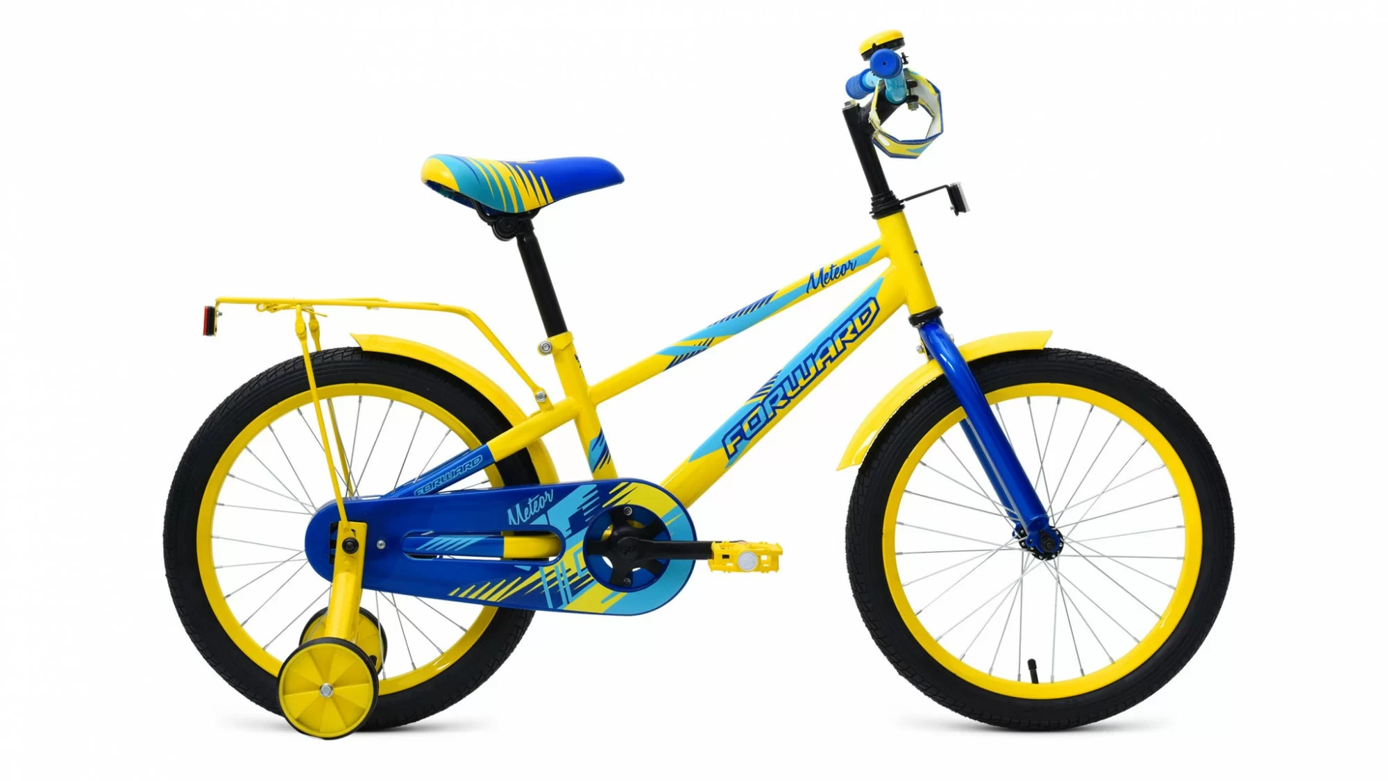 Реальное фото Велосипед Forward Meteor 18 желтый/синий RBKW9LNH1006 от магазина СпортСЕ