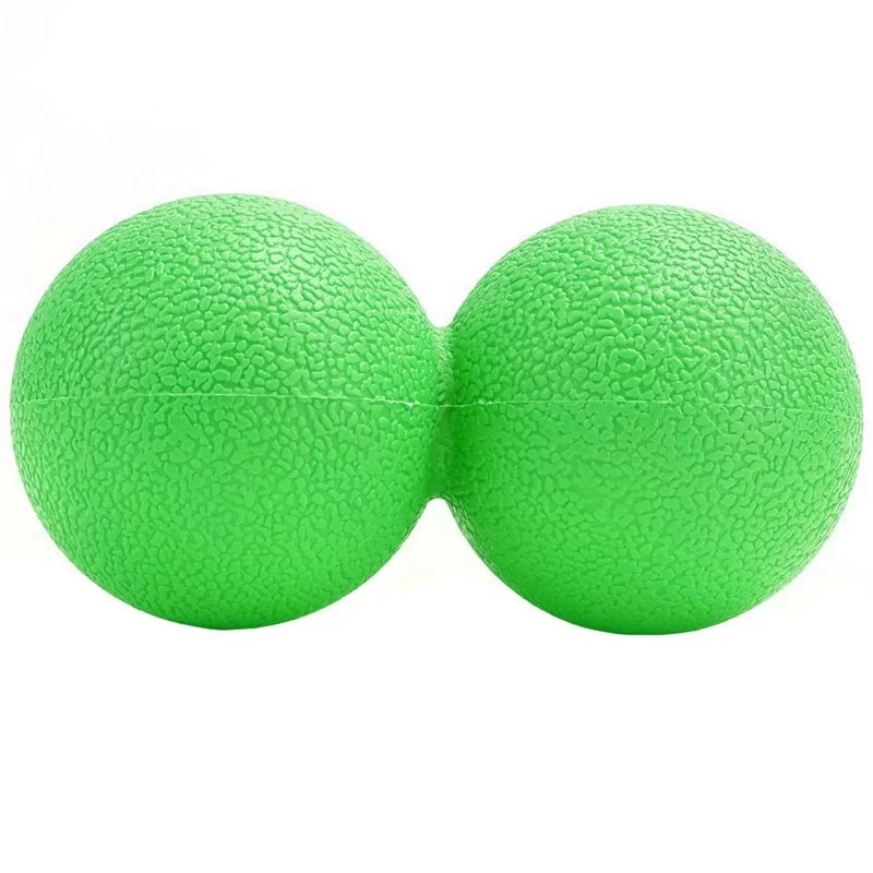 Реальное фото Массажер двойной мячик B32209 ТПР зеленый 10018723 от магазина СпортСЕ