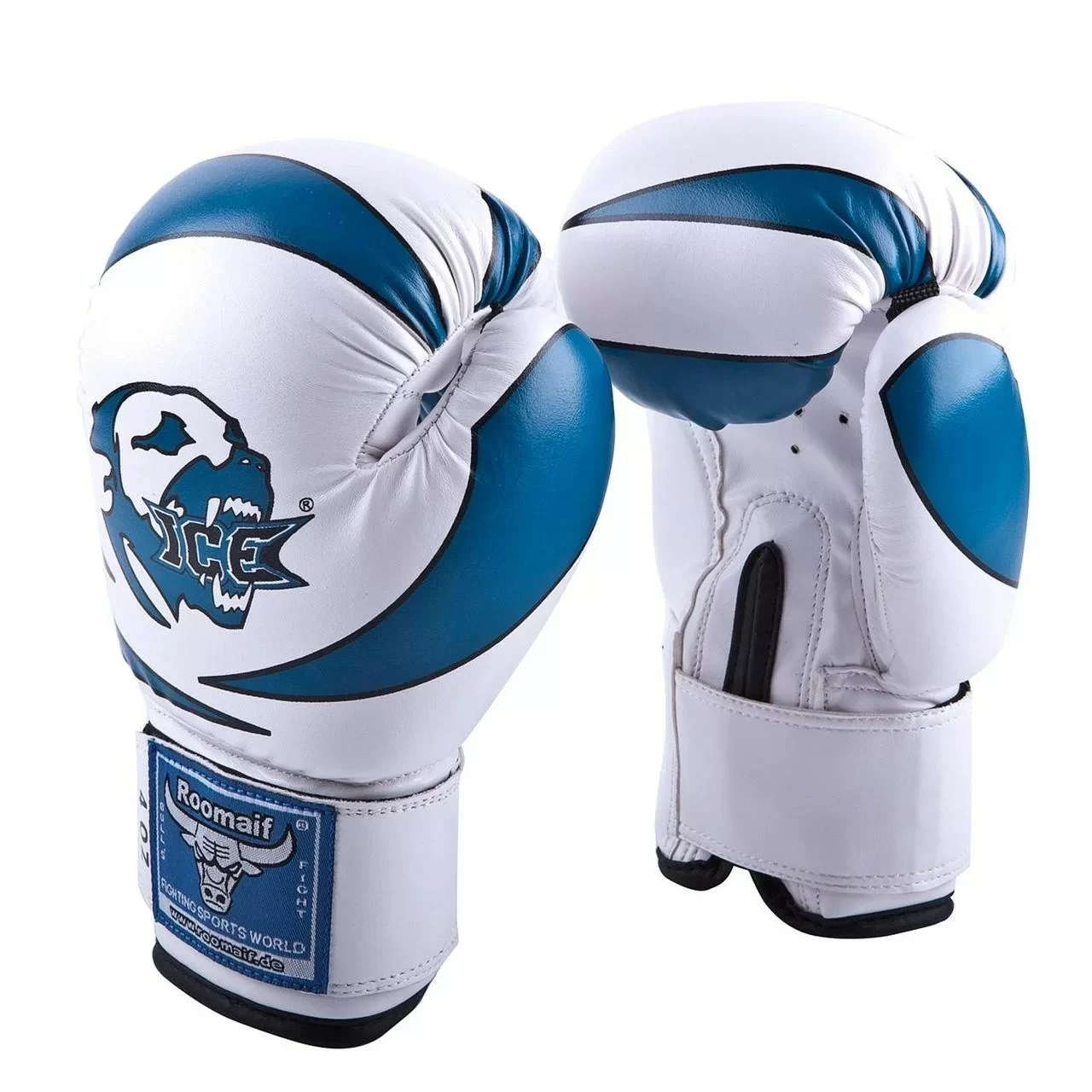 Реальное фото Перчатки боксерские Roomaif RBG-172 ПУ 3G (детские) синие от магазина СпортСЕ