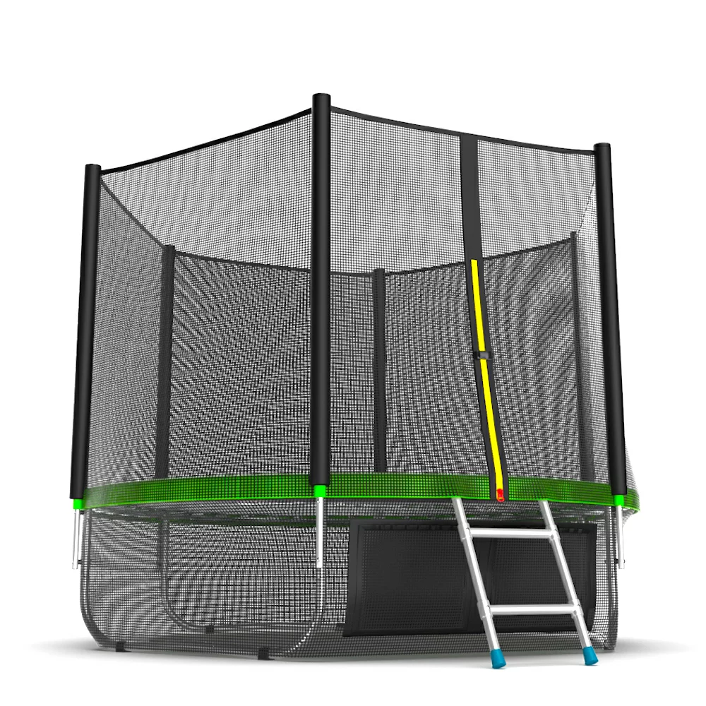 Реальное фото EVO JUMP External 8ft (Green) + Lower net. Батут с внешней сеткой и лестницей, диаметр 8ft (зеленый) + нижняя сеть от магазина СпортСЕ