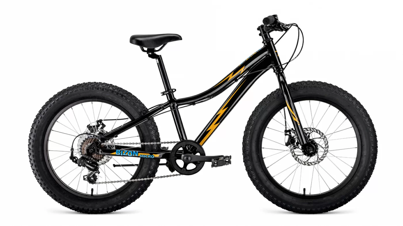 Реальное фото Велосипед Forward Bizon Micro 20 (2021) черный/желтый RBKW1Q307002 от магазина СпортСЕ