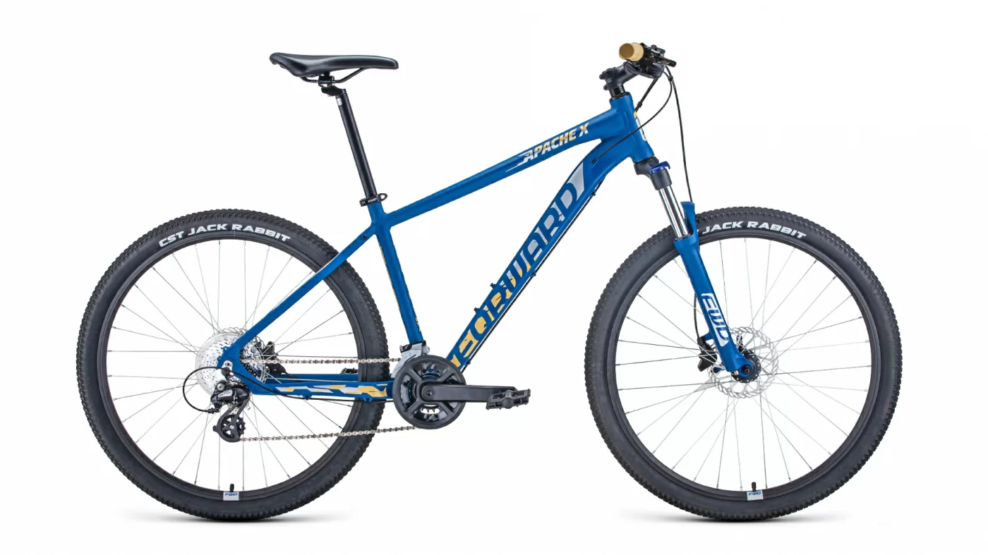 Реальное фото Велосипед Forward Apache 27,5 X (2021) синий матовый/серебристый  1BKW1M37G007 от магазина СпортСЕ