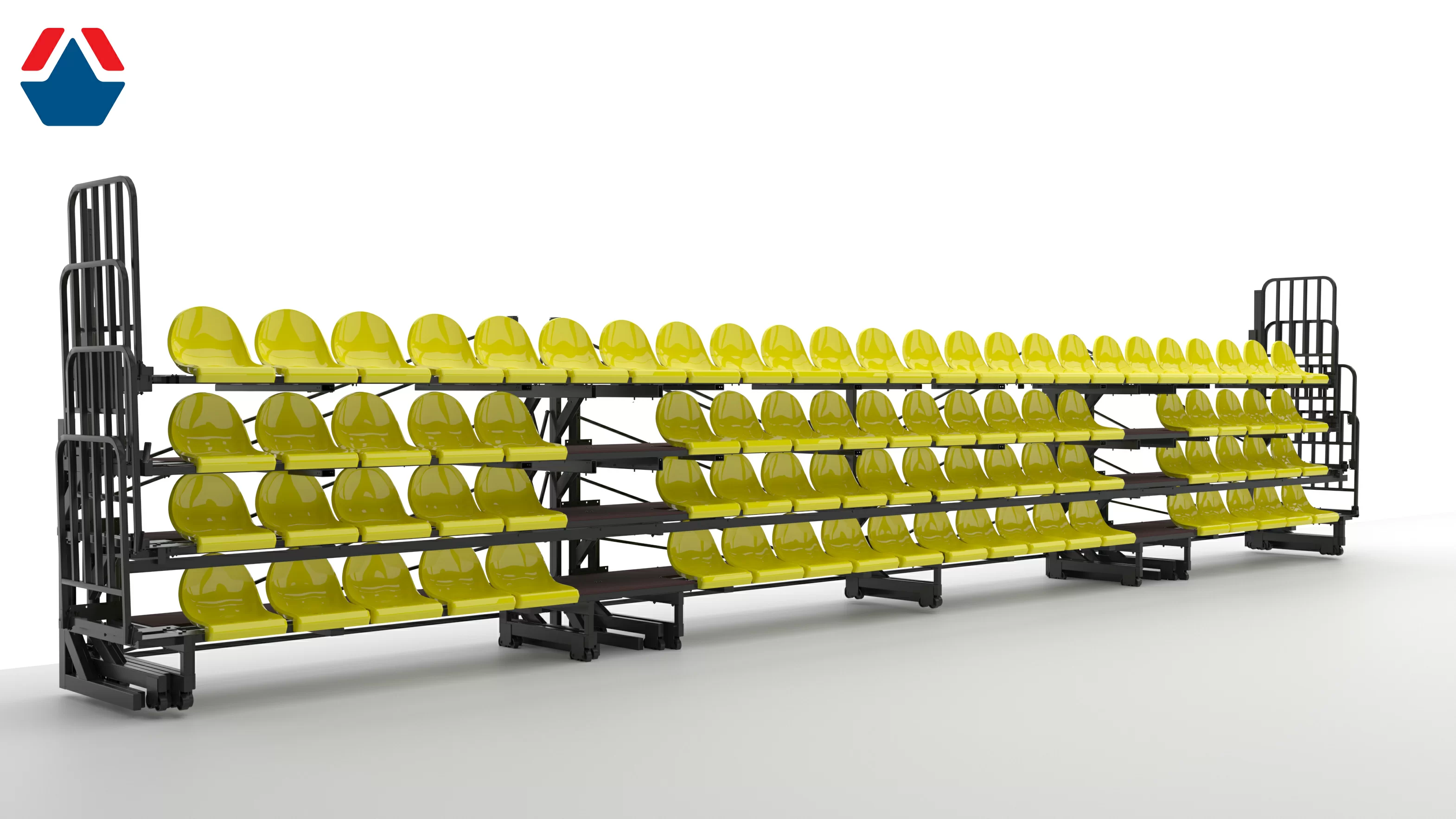 Реальное фото Трибуна телескопическая 4-х рядная на 84 места от магазина СпортСЕ