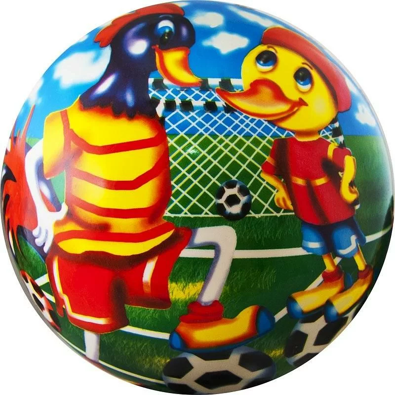 Реальное фото Мяч детский 21см Веселый футбол DS-PP 133 пластизоль синий от магазина СпортСЕ