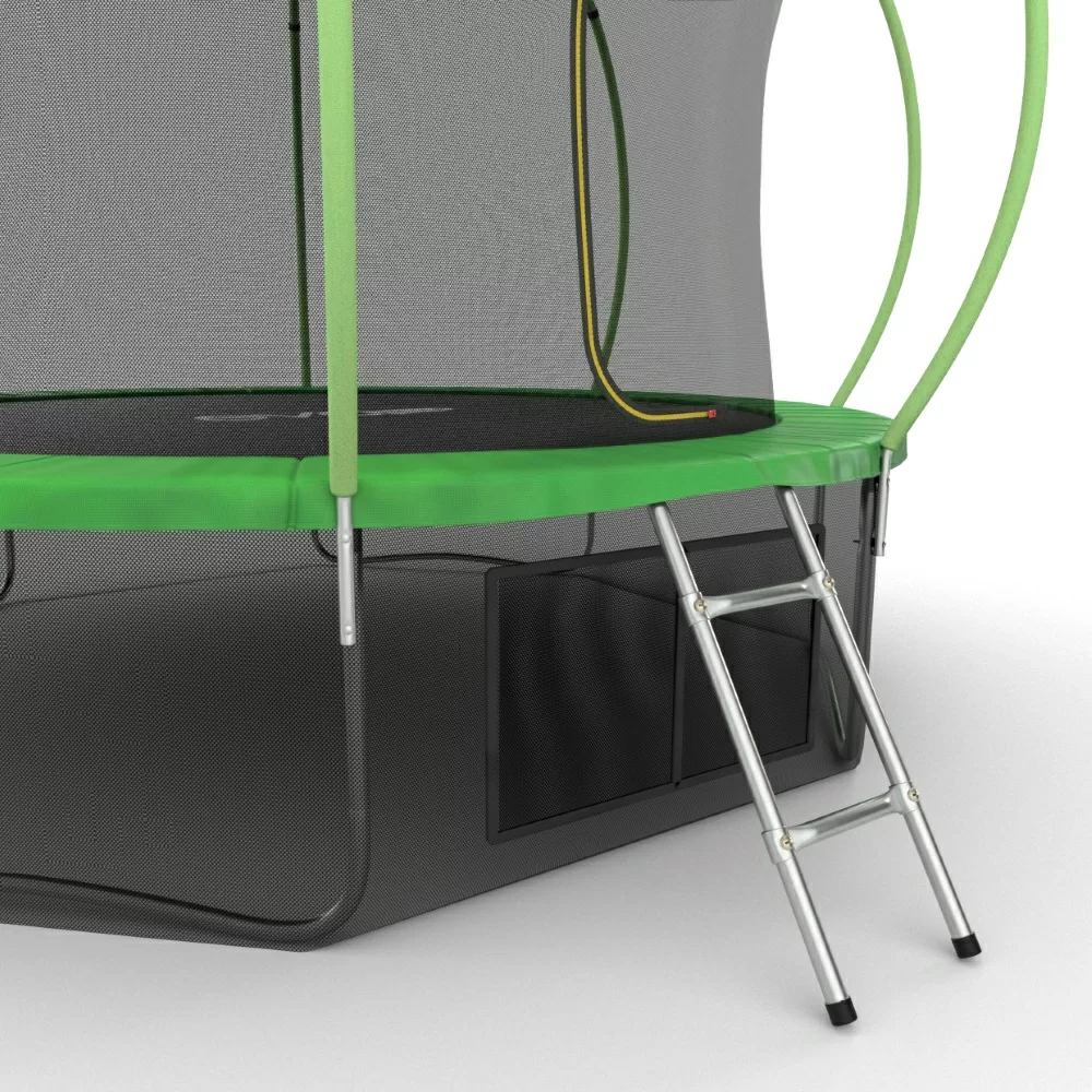 Реальное фото EVO JUMP Internal 12ft (Green) + Lower net. Батут с внутренней сеткой и лестницей, диаметр 12ft (зеленый) + нижняя сеть от магазина СпортСЕ