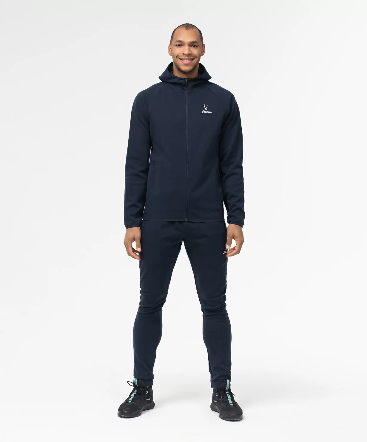 Реальное фото Олимпийка с капюшоном ESSENTIAL Athlete Jacket FZ, темно-синий от магазина СпортСЕ