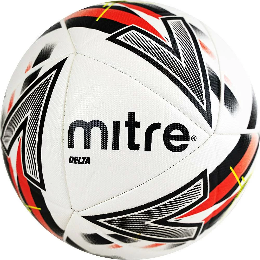 Реальное фото Мяч футбольный Mitre Delta One FIFA PRO р.5 14п ТПУ термосш. бел-красн-чер 5-B0091B49 от магазина СпортСЕ