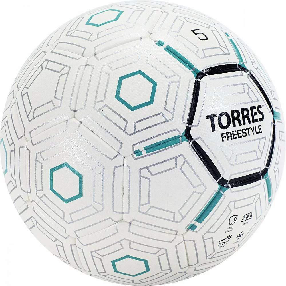Реальное фото Мяч футбольный Torres Freestyle р.5 32 п. PU-Microfi термосшивка бело-серебристы F320135 от магазина СпортСЕ