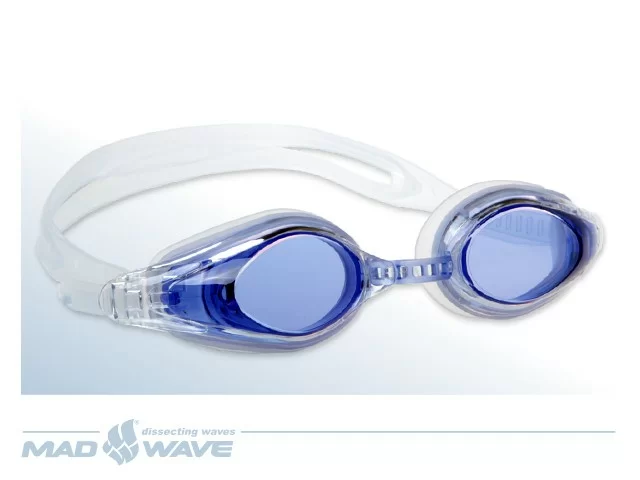 Реальное фото Очки для плавания Mad Wave Competition Automatic blue M0430 01 0 03W от магазина СпортСЕ