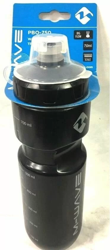 Реальное фото Велофляга M-Wave пластиковая 0,75л с крышкой с широким соском, черный 5-340400 от магазина СпортСЕ