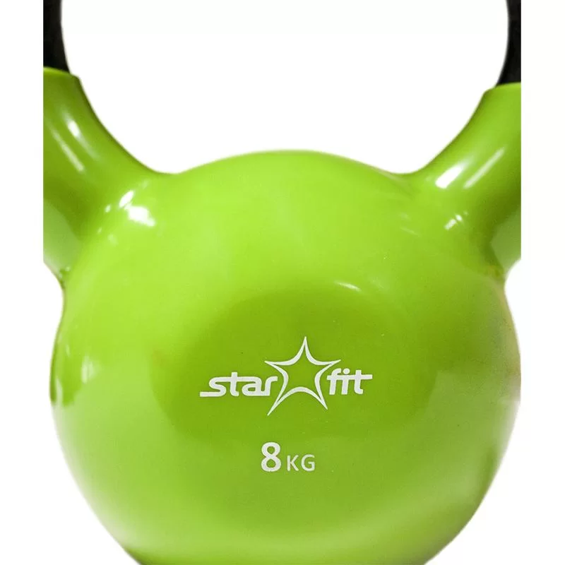 Реальное фото Гиря виниловая 8 кг StarFit DB-401 зеленая 7105 от магазина СпортСЕ
