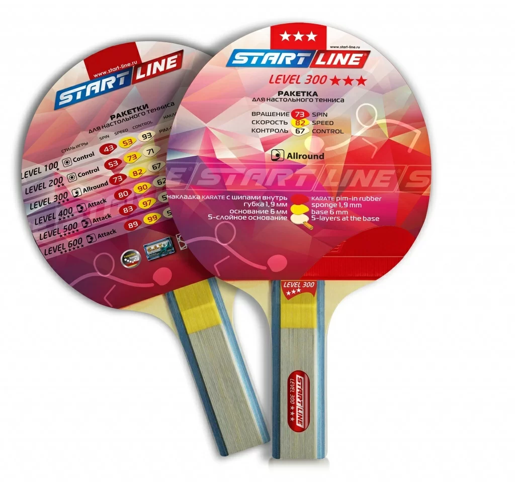Реальное фото Ракетка для настольного тенниса Start line Level 300 New (прямая) 12403 от магазина СпортСЕ