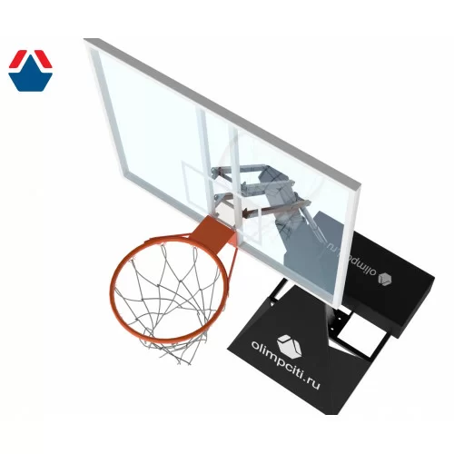Реальное фото Стойка баскетбольная (под противовес) с винтовым механизмом регулировки щита от магазина СпортСЕ