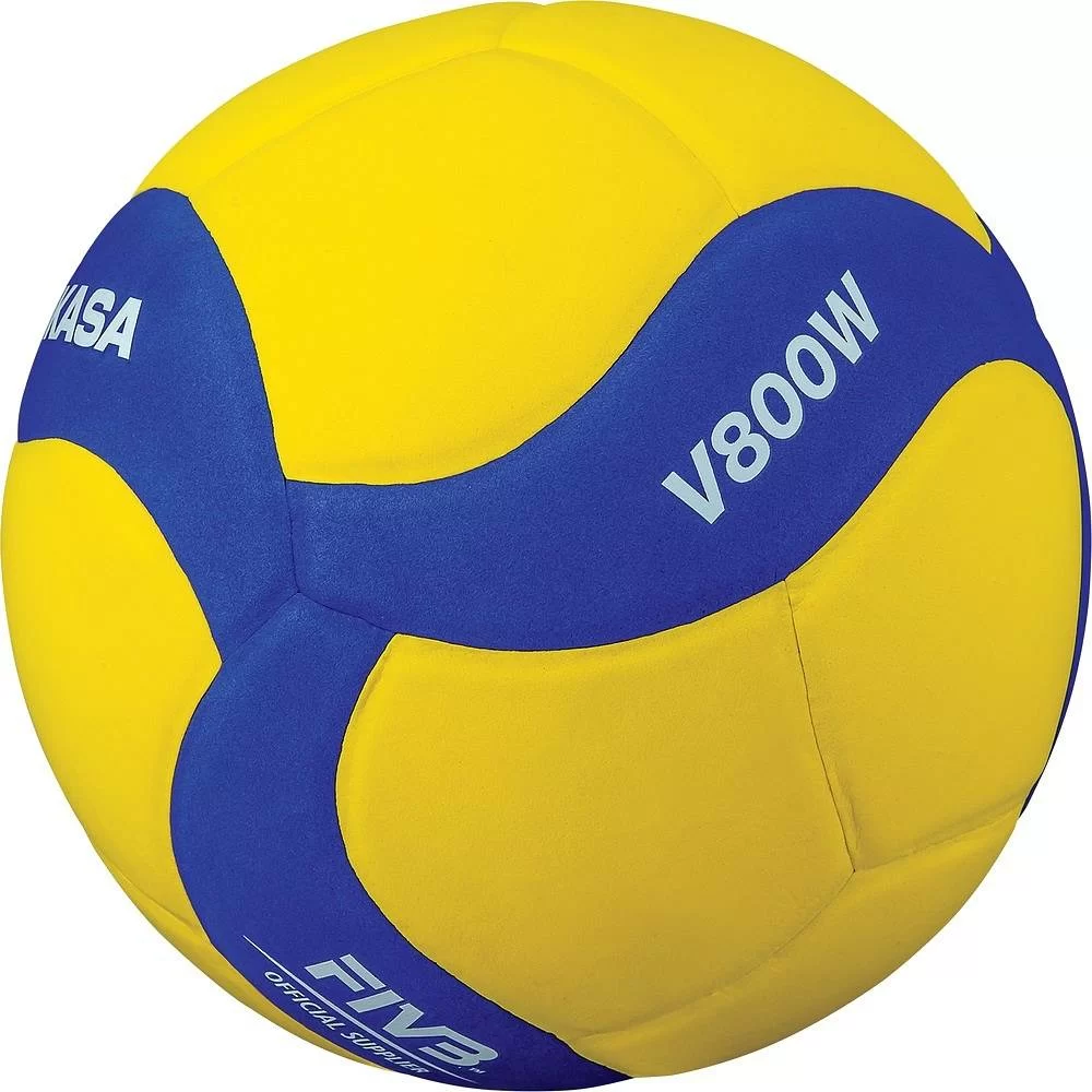 Реальное фото Мяч волейбольный Mikasa V 800W желто-синий 18715 от магазина СпортСЕ