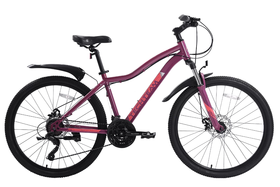 Реальное фото Велосипед TechTeam Delta 26" тёмно-розовый от магазина СпортСЕ