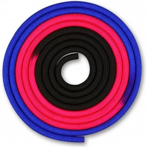 Реальное фото Скакалка гимнастическая утяж. Indigo 3 м 165 г сине-розово-черная IN163 от магазина СпортСЕ