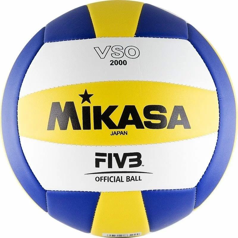 Реальное фото Мяч волейбольный Mikasa VSO2000 р.5 синт.кожа бел-жел-син от магазина СпортСЕ