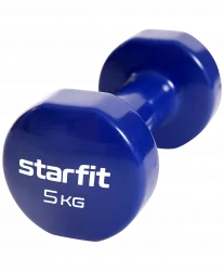Гантель виниловая 5 кг StarFit Core DB-101 темно-синий (1 шт) УТ-00018827