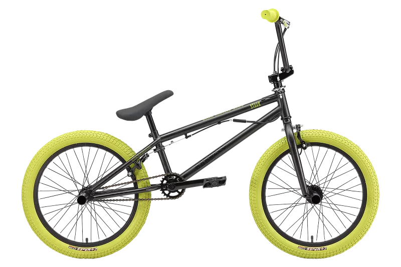 Реальное фото Велосипед Stark Madness BMX 3 (2024) антрацит. матовый/антрацит. глянц., зеленый/хаки от магазина СпортСЕ