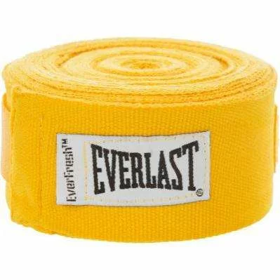 Реальное фото Бинт боксерский 2.75 м Everlast желтый 4455GU от магазина СпортСЕ