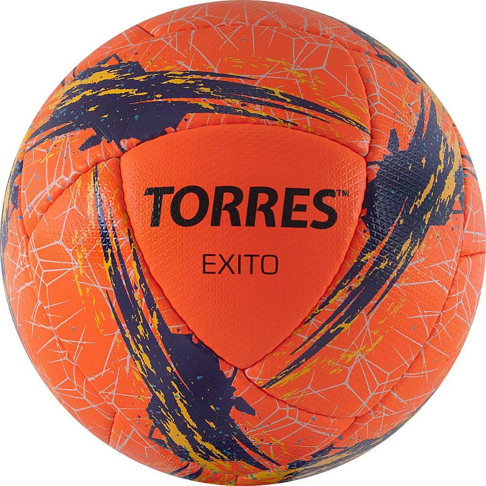 Реальное фото Мяч футбольный Torres Exito №5 16 панелей. PU руч. сшивка оранжевый F32055 от магазина СпортСЕ