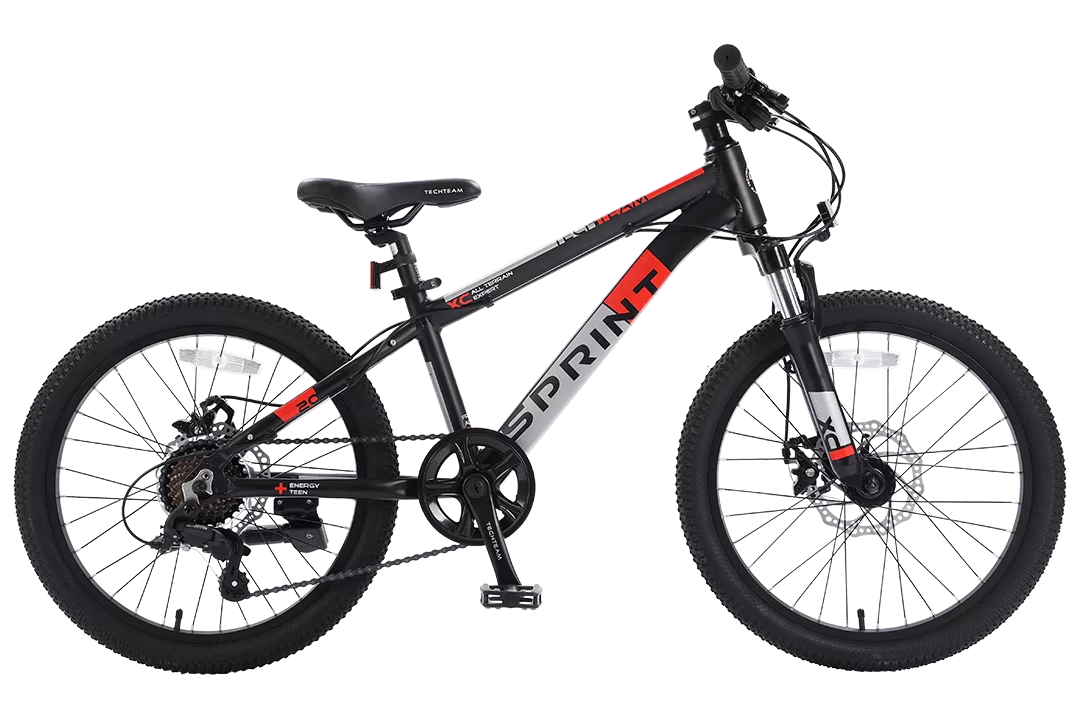 Реальное фото Велосипед TechTeam Sprint 20" чёрный (чёрно-красный) от магазина СпортСЕ