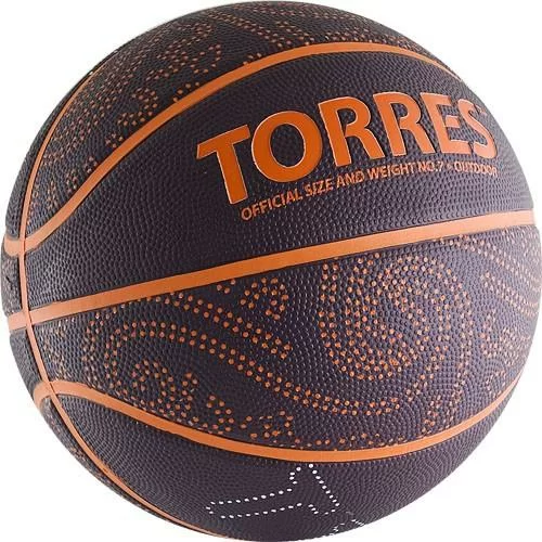 Реальное фото Мяч баскетбольный Torres TT №7 резина бордово-оранжевый B00127 от магазина СпортСЕ