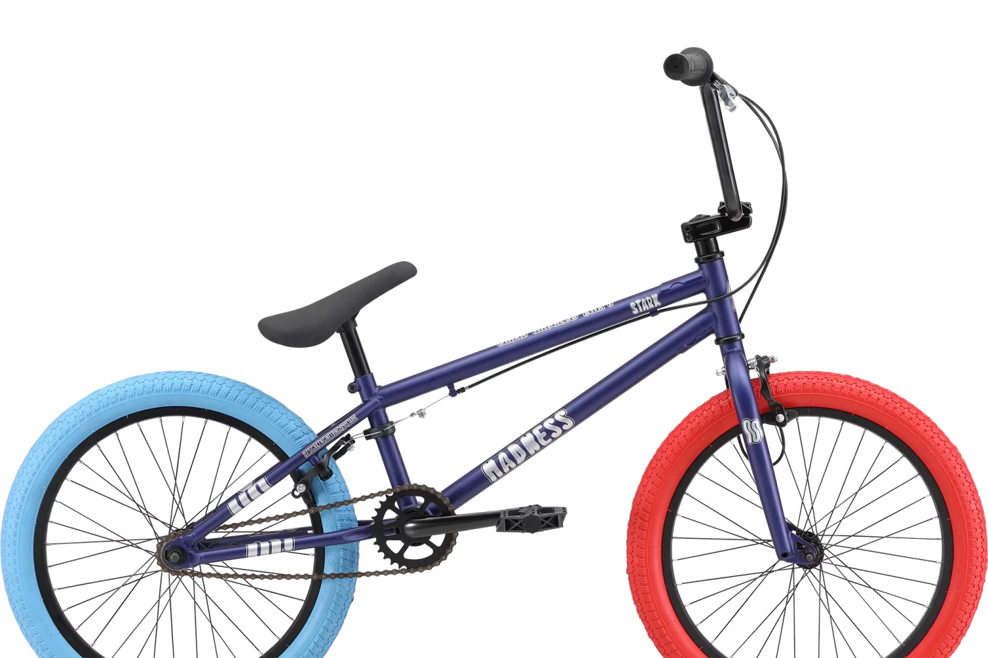 Реальное фото Велосипед Stark Madness BMX 1(2024) красный/серебристый/темно-синий от магазина СпортСЕ