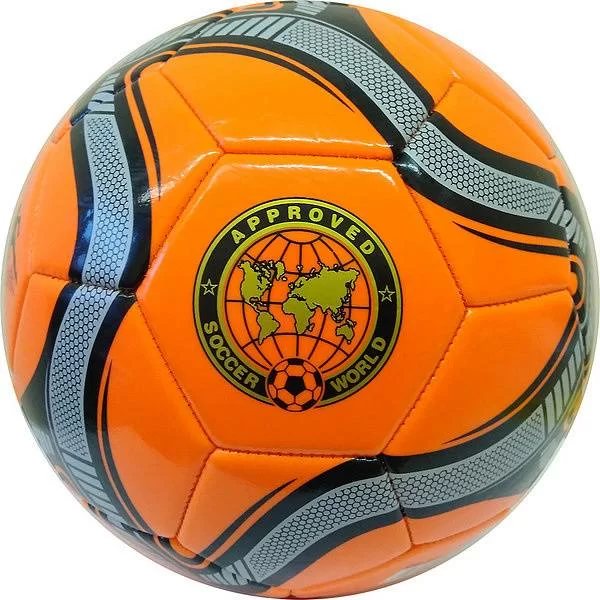 Реальное фото Мяч футбольный R18027 PVC 2.3, 340 гр оранжевый 10015192 от магазина СпортСЕ