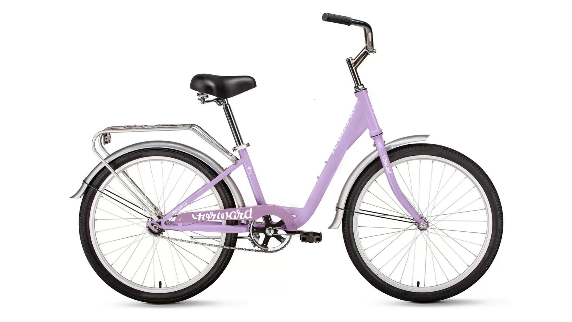 Реальное фото Велосипед Forward Grace 24 (2020) лиловый/белый RBKW05N41003 от магазина СпортСЕ