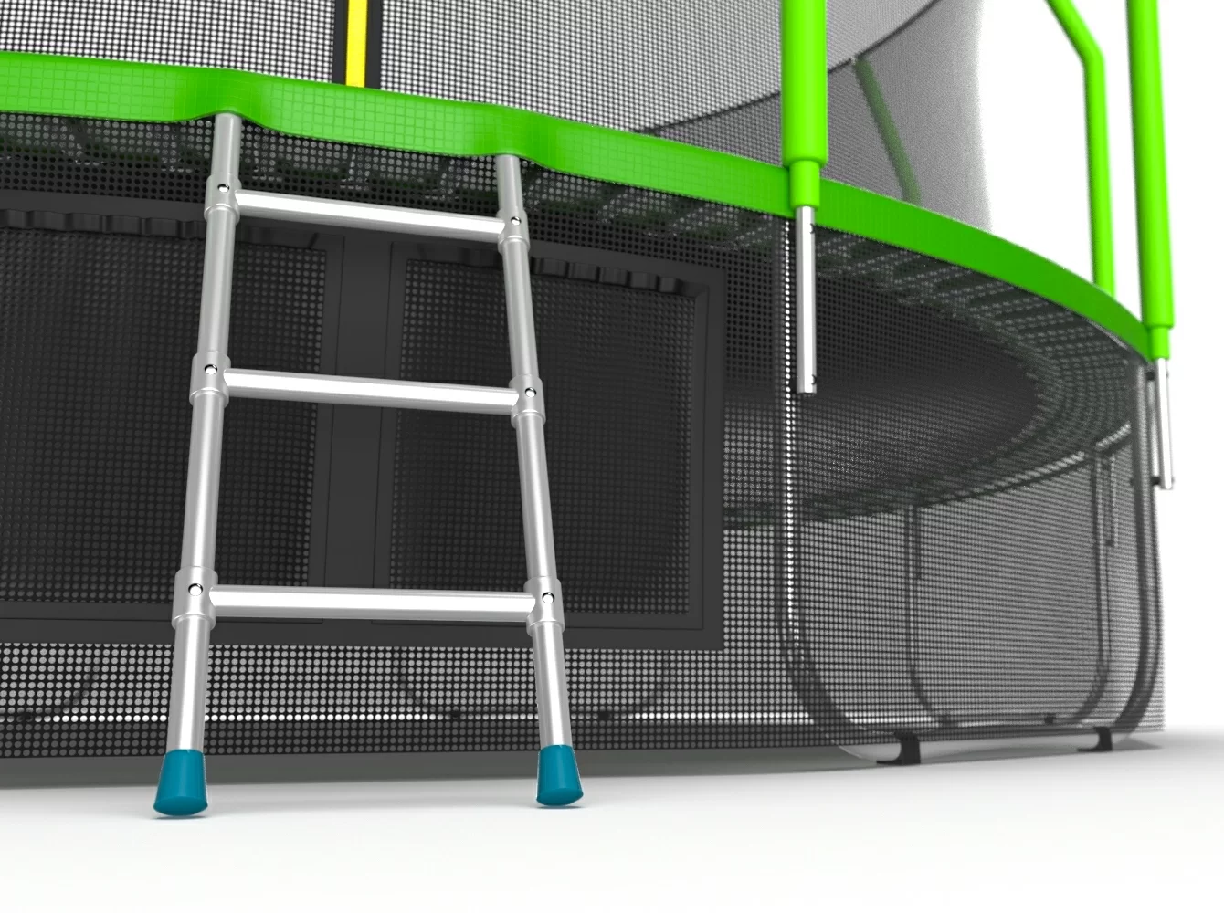 Реальное фото EVO JUMP Cosmo 16ft (Green) + Lower net. Батут с внутренней сеткой и лестницей, диаметр 16ft (зеленый) + нижняя сеть от магазина СпортСЕ