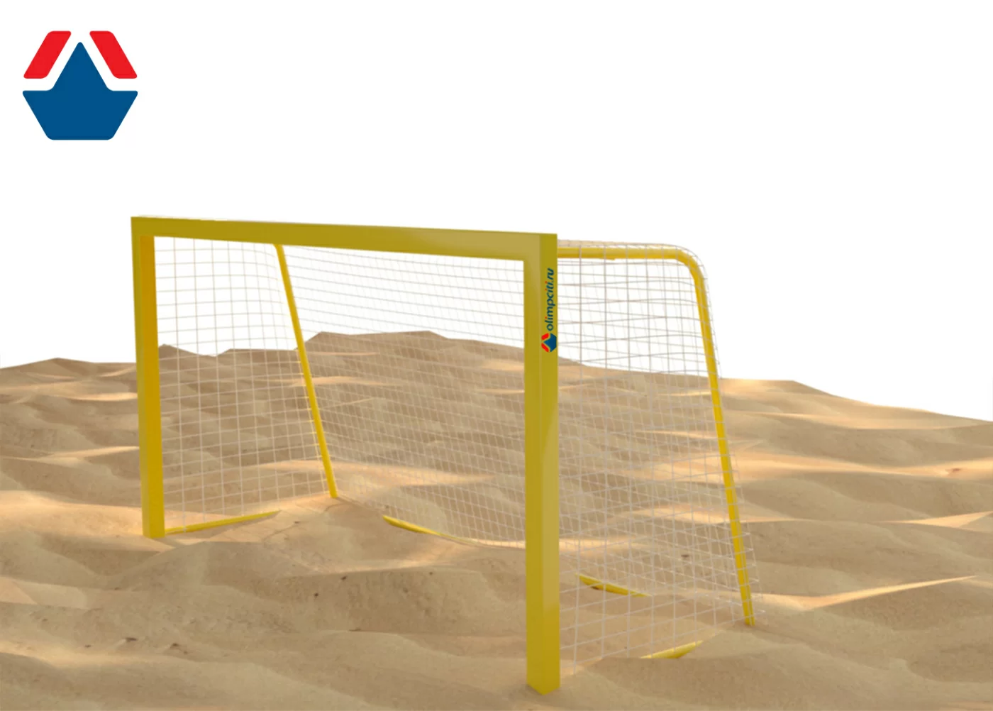 Реальное фото Ворота для пляжного гандбола-минифутбола 3х2м алюмин. профиль 80х80 с системой закладных стаканов от магазина СпортСЕ