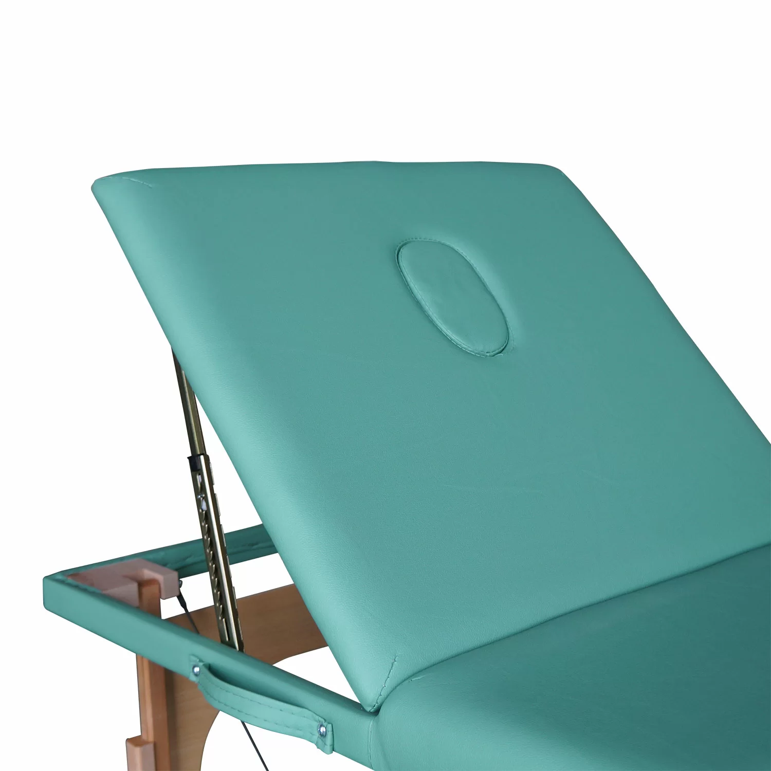 Реальное фото Массажный стол DFC NIRVANA, Relax Pro,  дерев. ножки, цвет зеленый (Green) от магазина СпортСЕ