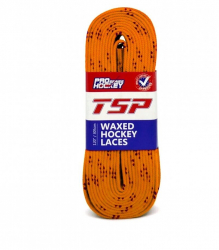 Шнурки хоккейные 305см с пропиткой TSP Hockey Laces Waxed orange 2831