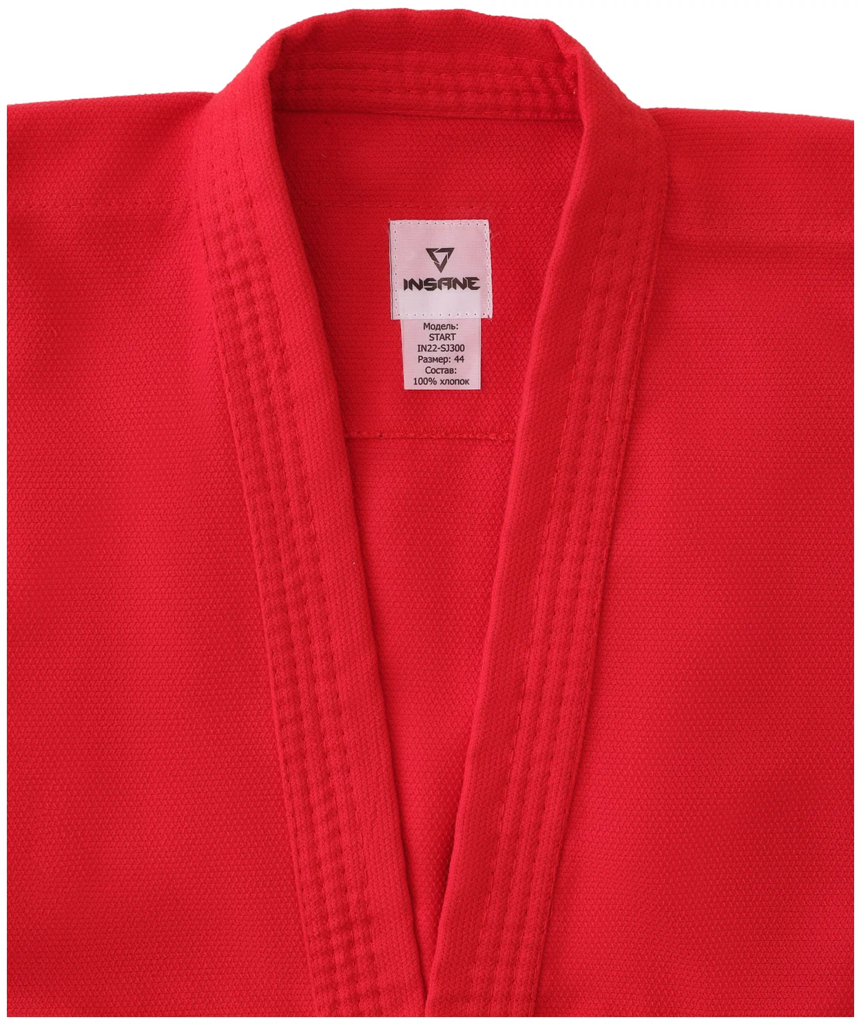 Реальное фото Куртка для самбо INSANESTART IN22-SJ300 красный, взрослый, хлопок от магазина СпортСЕ