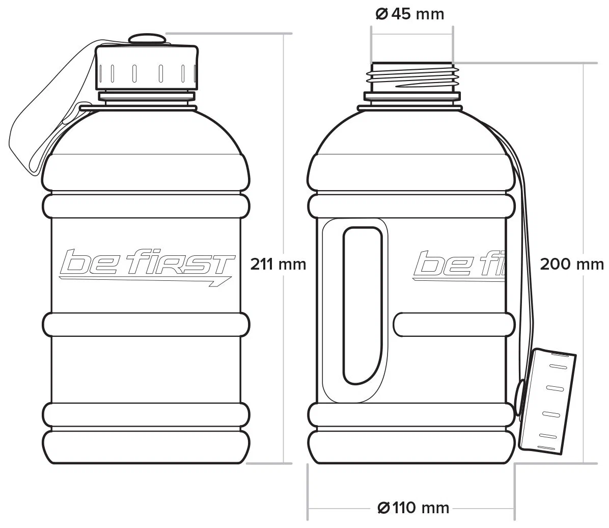 Реальное фото Бутылка для воды Be First 1300мл, хаки матовая TS1300-frost-khaki от магазина СпортСЕ