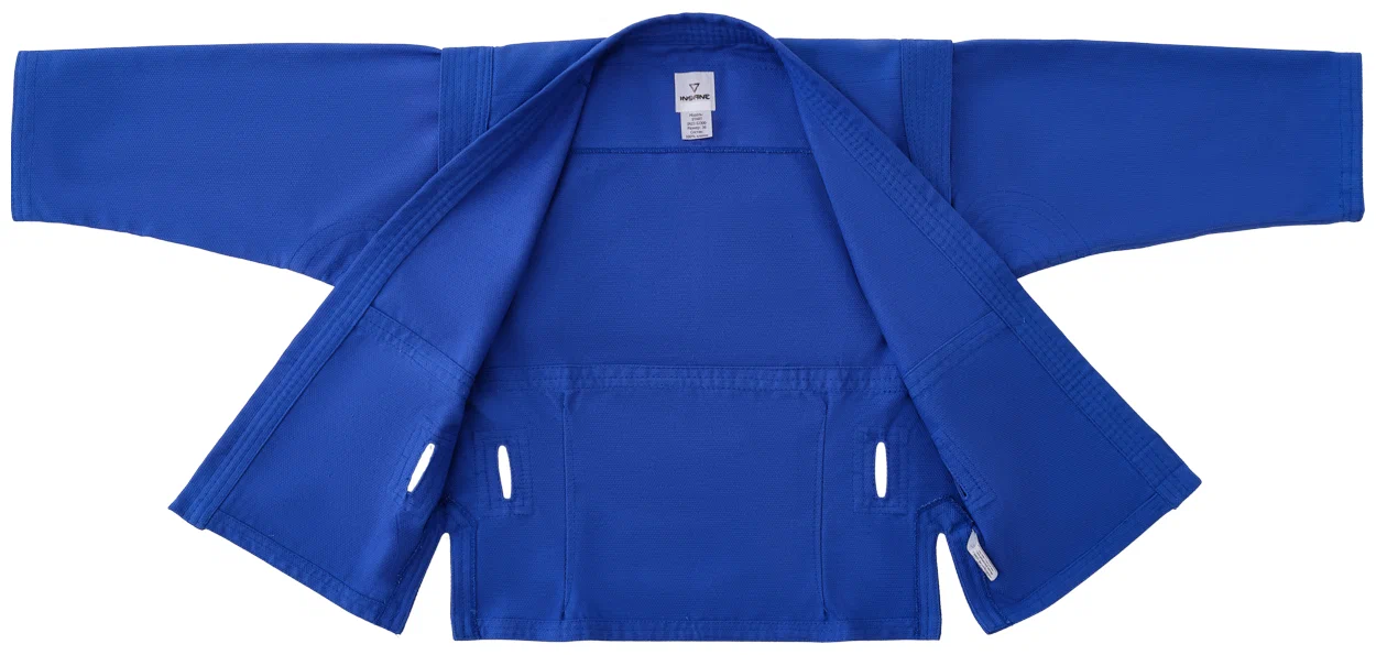 Реальное фото Куртка для самбо INSANESTART IN22-SJ300 синий, взрослый, хлопок от магазина СпортСЕ