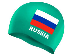 Шапочка для плавания Sprinter с изобр.флага России (зеленый) 06330