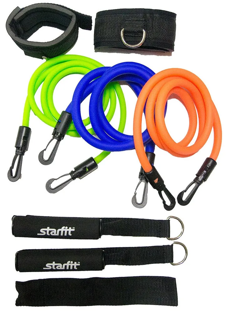 Реальное фото Комплект съемных эспандеров StarFit  ES-606  с ручками, расширенный УТ-00008890 от магазина СпортСЕ