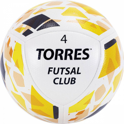 Мяч футзальный Torres Futsal Club №4 10 пан. PU гибрид. сш. бело-зол-чер FS32084
