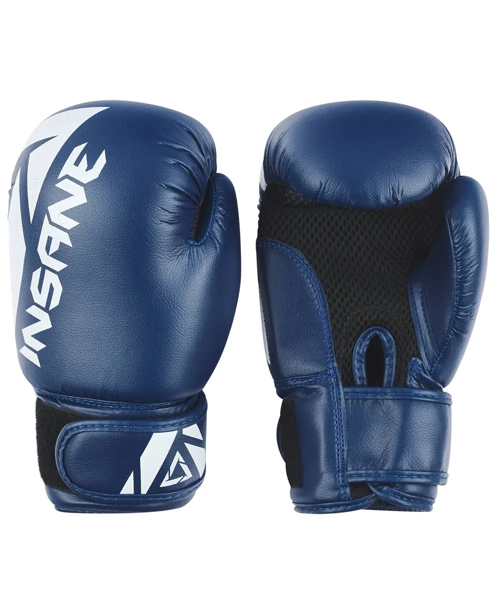 Реальное фото Перчатки боксерские Insane Mars IN22-BG100 ПУ синий от магазина СпортСЕ