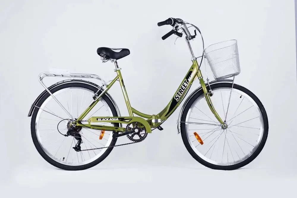 Реальное фото Велосипед Black Aqua Street Beat 26" 6s (РФ) зеленый YF-709VTR от магазина СпортСЕ