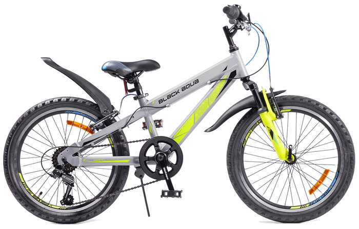Реальное фото Велосипед Black Aqua Cross 2221 V matt 20" серый-лимонный GL-110V от магазина СпортСЕ