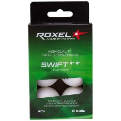 Мяч для настольного тенниса Roxel 2* Swift бел. 6шт УТ-00015362