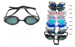 Очки для плавания Whale Y01204(CF-1204) стартовые оправа белая/стекло голубое