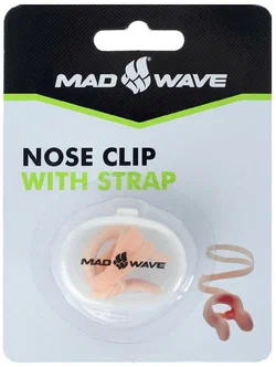 Реальное фото Зажим для носа Mad Wave Nose Clip with Safety Strap Beige M0716 03 0 00W от магазина СпортСЕ